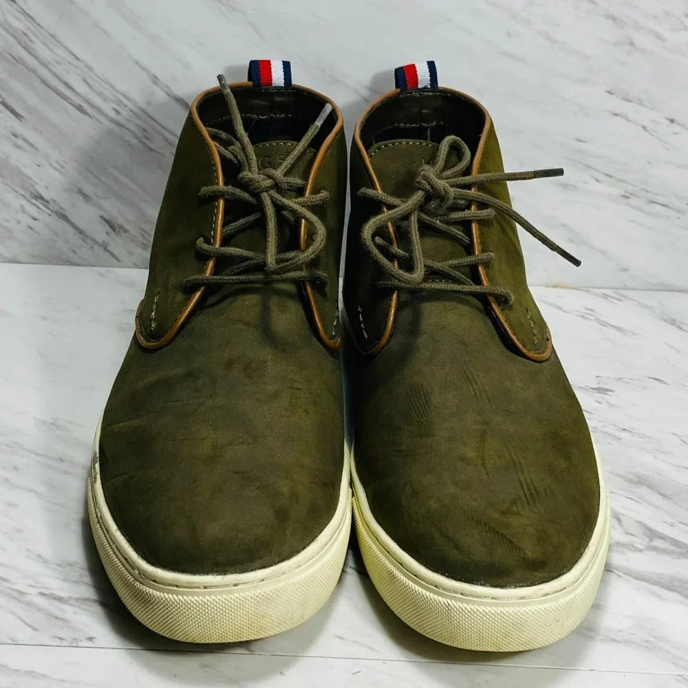 Tommy Hilfiger military green suede high top shoes, size 11